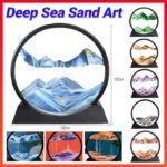 Moving Sand Art Picture Round Glass Quicksand Painting 3D Deep Sea Sandscape Au - Purple