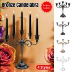 3/5 Arms Alloy Candle Holder Stand Candlesticks Candelabra Wedding Home Decor - 3-Bronze