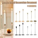 Set of 3 Decorative Candlestick Holder Candle Stand for Wedding / Dinner / Party - French Gold