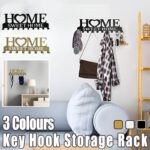 Retro Metal Iron Wall Hanging Mounted 10 Key Hooks Storage Holder Hook Rack - Black