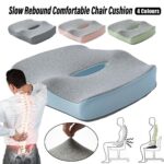 Memory Foam Seat Cushion for Office and Travel Support with Ergonomic Design - Blue