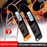 Foldable Digital Thermometer Probe Temperature Kitchen Cooking Food Bbq Meat Jam - Black