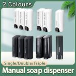 Hotel Wall Mounted Soap Dispenser Bathroom Shampoo Shower Gel Hand Soap Box - White-Single