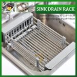 Stainless Steel Storage Sink Drain Basket Dish Drying Rack Kitchen Organizer Au