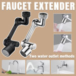 Multifunction Mechanical Arm Faucet Extender Rotatable Sink Tap Adapter Joint - Silver