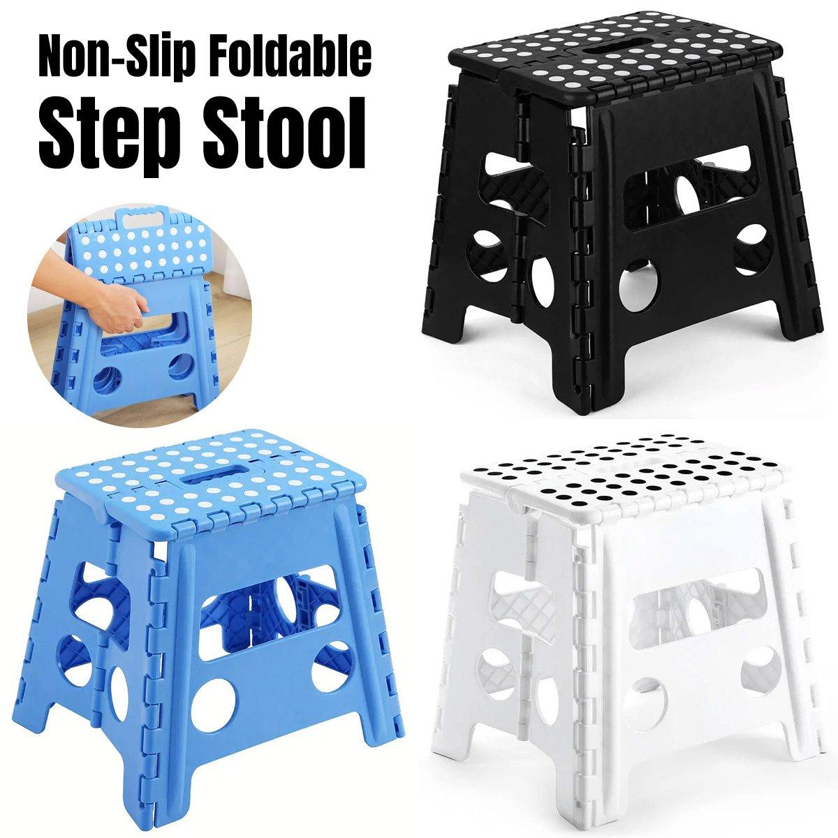 Portable Folding Plastic Stool Lightweight Collapsible Chair for Outdoor Travel – Blue