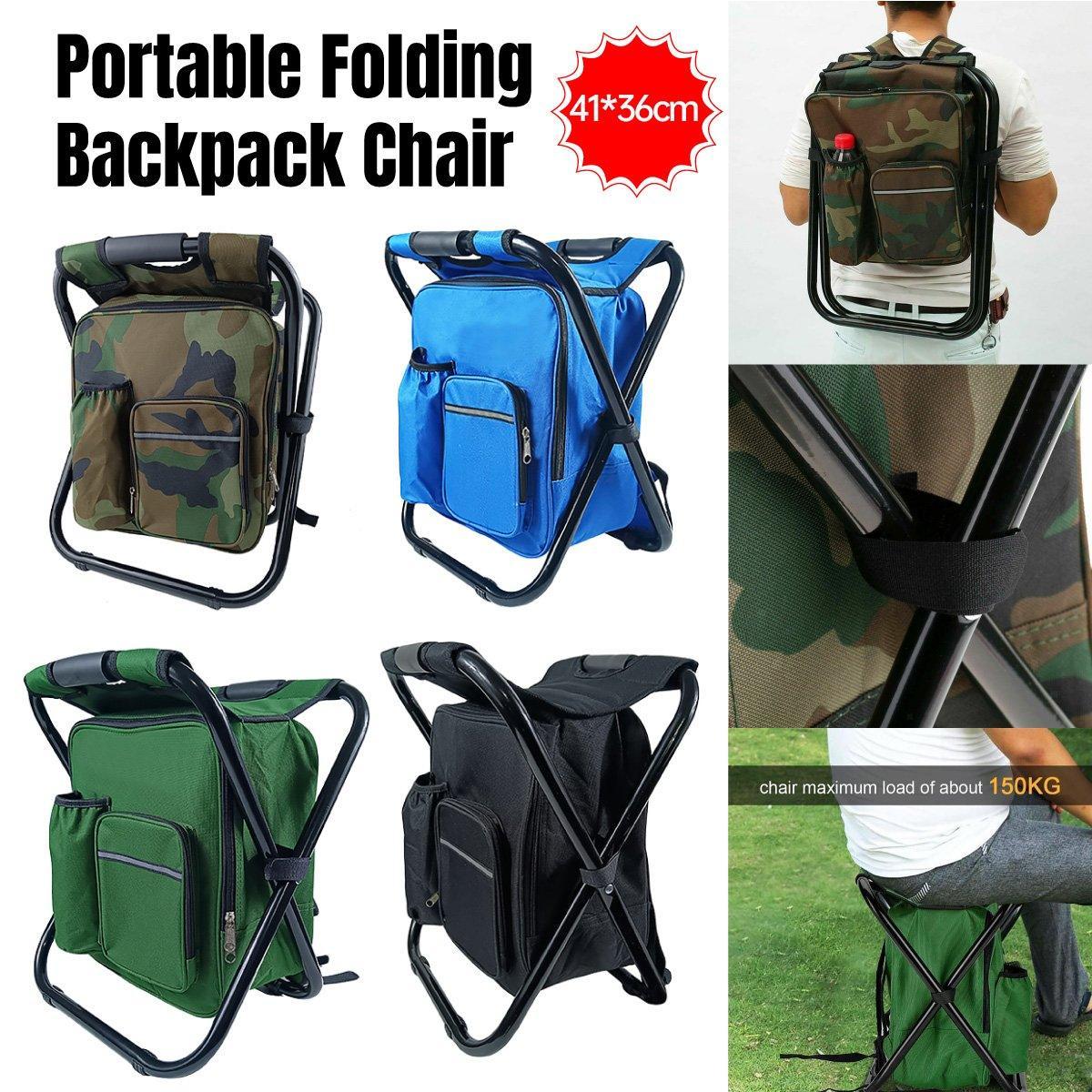 Portable Outdoor Folding Chair Oxford Small Stool for Fishing Camping Hiking – Green