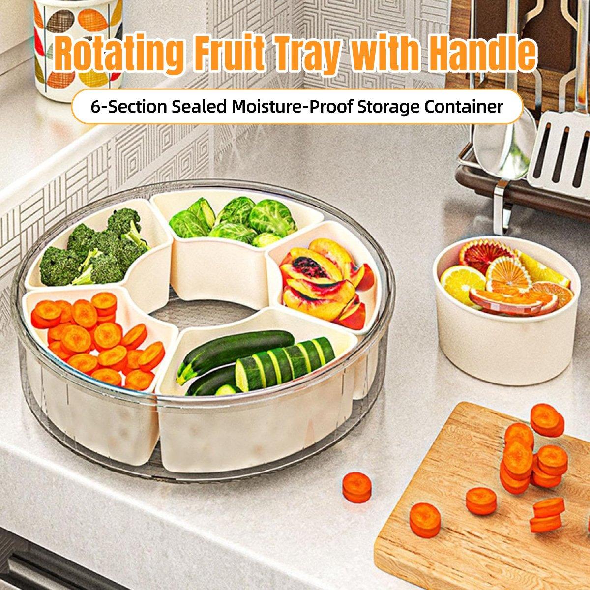 Six Compartment Rotary Fruit Plate Portable Round Snack Box with Lid for Home 2 V528 FRUIT 479785 202509251145 00