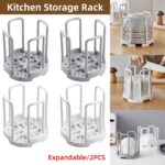 2pcs Kitchen Dish Drying Rack with Drainage Storage Cup Holder Organizer Stand - White