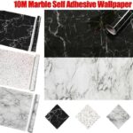 10M Marble Self-Adhesive PVC Wall Sticker Wallpaper Decor - White Marble-B