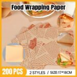 200PCS Vintage Newspaper Print Kraft Paper Bags Eco-Friendly Food Packaging - Paper-17*18cm-200PCS