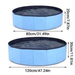 Pet Swimming Pool Foldable Portable Pool for Dogs Outdoor Summer Play - Blue-80x20cm