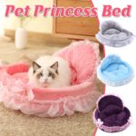 Princess Pet Kennel Soft Comfortable Cat and Dog Bed House for Small Pets - Grey