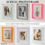 Acrylic Photo Frame Double-Sided Clear Display with Screw Mount – 16x21cm - Green