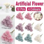 12pcs Artificial Dandelion Fake Flower Simulation Arrangement Desktop Decoration - Purple