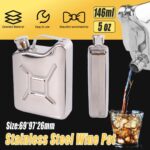 146ml Portable Outdoor Camping Oil Can Thick Stainless Steel Fuel Bottle Flask
