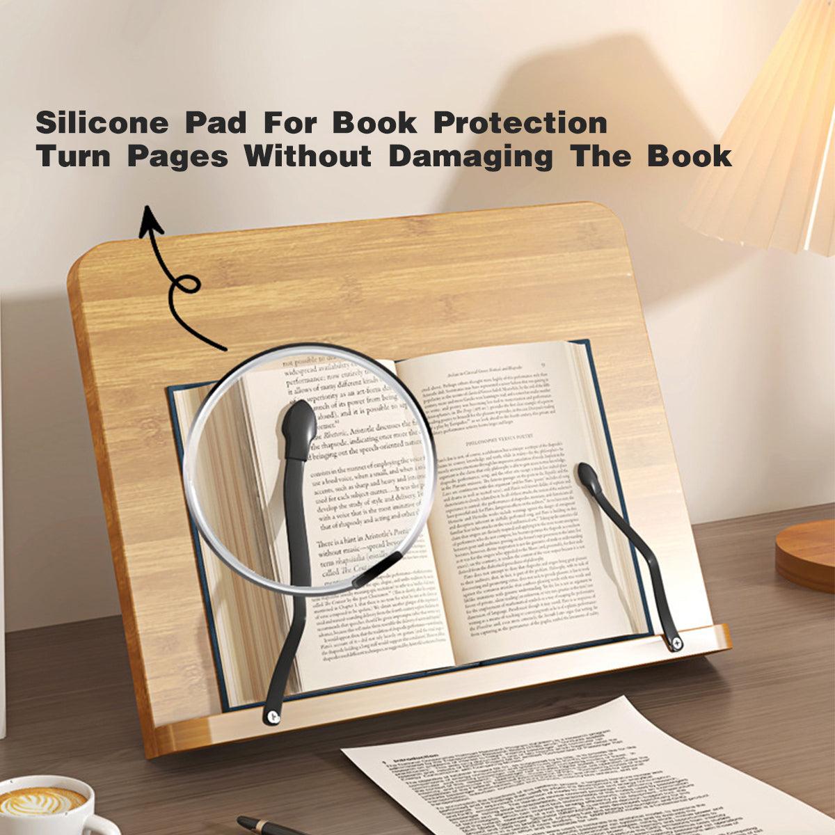 Wooden Adjustable Reading Stand Multifunctional Book Holder Bracket for Desk – Small