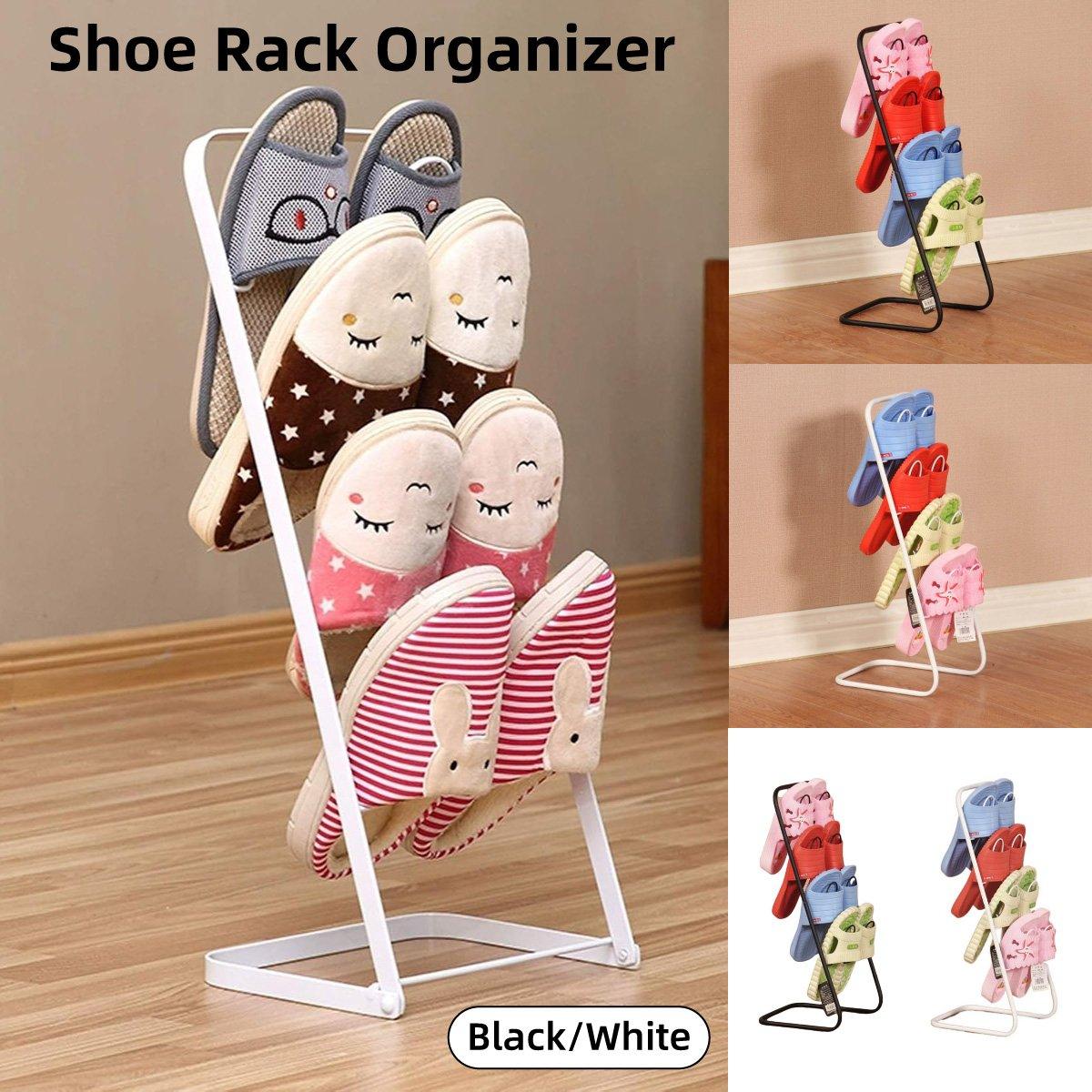 Simple Multi Layer Slipper Storage Rack Organizer for Home Closet Shoe Organizer – Black