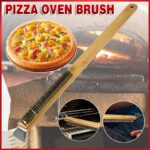 Long Handle Pizza Oven Brush Steel Wire BBQ Grill Cleaner with Scraper 57.5cm