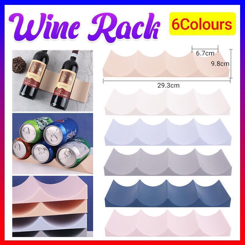 Fridge Organiser Wine Beer Stacking Bottle Rack Kitchen Space Saving Can Holder – Grey
