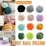 Three-Strand Braided Round Pillow Sofa Cushion Decorative Pillow for Living Room - Light Grey