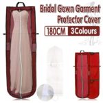 Wedding Dress Garment Bag 180cm Long Bridal Gown Storage Dustproof Cover Zipper - Beige