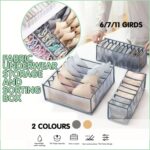 Foldable Drawer Organizer Divider Bra Sock Underwear Storage Closet Wardrobe - White with 6 Boxes