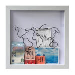 Vibe Geeks Adventure Archive Box Wood Frame Travel Tickets Keepsakes Storage Frame - White - Medium