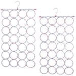 2x 24 Hole Scarf Hanger Holder Storage Tie Belt Scarf Organiser Space Saver