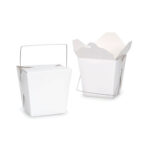 Bulk Packs 20  x 455ML/16oz White Noodle Box With Metal Handle