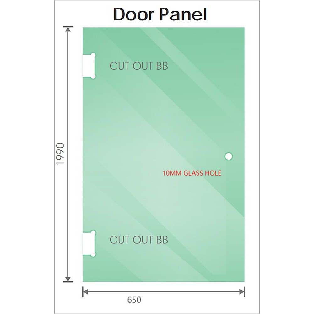110cm Wall to Wall Frameless Shower Screen with Gold Brackets and SS Hinges, Square Knob Handle