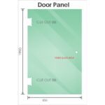 120x90cm Corner Frameless Shower Screen with Nickel Channel and SS Hinges, Square Double Pull Handle