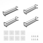 4pc Black Iron Wall Spice Rack – Kitchen Storage Shelf Set