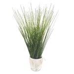 Artificial Grass in cement vase