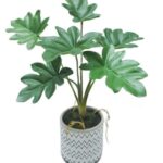 Artificial Philodendron In Ceramic Pot 7x31cm