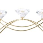 Gold Metal Diamond Shape Tealight Candle Holder Lantern 26cm