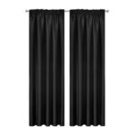 Blockout Curtains 2pcs 137x160cm PINCH PLEAT Blackout High Level Fabric Black
