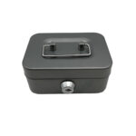 2PCS/Gray Mini Lockable Cash Box with Handle - Secure Money Storage Box