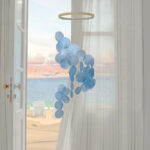 Blue Bohemian Seashell Wind Chime - Dream Catcher Hanging Decor for Home