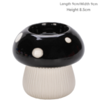 Small Size Black Whimsical Ceramic Mushroom Vase - Decorative Floral & Hydroponic Planter