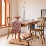 Jacquard Red Water Plant 33-180cm Elegant Geometric Jacquard Table Runner with Tassels - Modern Dining & Coffee Table Decor