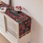 Vintage Jacquard 33-180cm Elegant Geometric Jacquard Table Runner with Tassels - Modern Dining & Coffee Table Decor