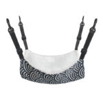 Cat Cage Hammock - Adjustable Double-Sided Pet Swing Bed with Hooks(White and blue stripes)