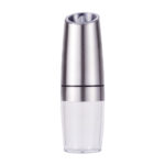 Gravity Electric Salt & Pepper Grinder Set - Adjustable Coarseness, LED Light, Battery Operated(silver)