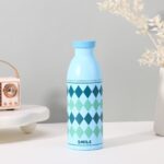 Cute Milk Bottle Thermos - 500ml Stainless Steel Insulated Water Bottle (Blue Prism)