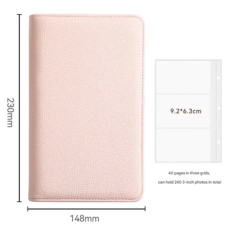 Pink PU Leather Zippered Photo Album - Holds 240 3 Prints" 2 V888 ELOSUNG26656 202505131841 00
