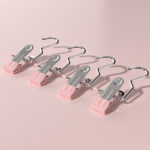 Pink Stainless Steel Hanging Clips (35 PCS) - Strong Grip for Pants, Hats, Socks, Laundry