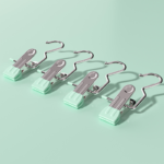 Light green Stainless Steel Hanging Clips (35 PCS) - Strong Grip for Pants, Hats, Socks, Laundry