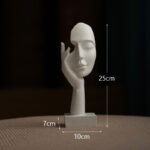 White Style 1 Elegant Abstract Face Sculpture - Modern Resin Art Figurine, Hand & Mask Home Decor Accent