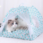S 35*35CM 5 Catties Within The Pet Blue Cat Cooling Summer Pet Tent - Portable Foldable Breathable Outdoor Cat House Shelter